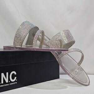 INC International Concepts Womens Embellished Flat Sandals Size 10 NWT